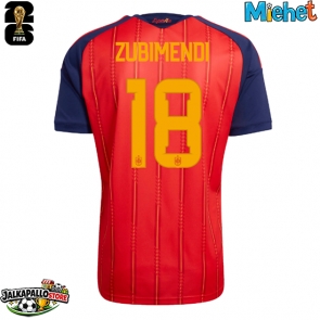 Espanja Martin Zubimendi #18 Kotipaita MM-kisat 2026 Lyhythihainen